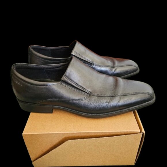 ECCO Men's Black Leather Slip-On Dress Shoes- Size 45 (US 11) - Picture 4 of 10